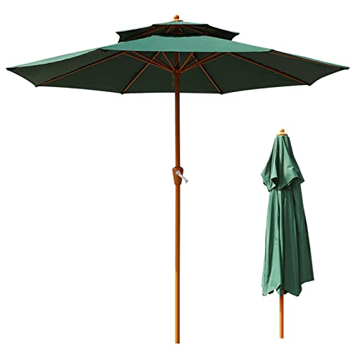 Parasol de patio exterior con manivela sombrilla jardín 9 pies