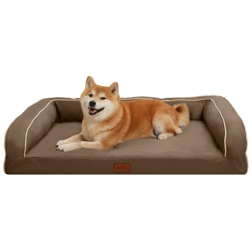 EMME 強防水 犬用ベッド 丈夫 ペットベッド 洗える オックスフォード 犬 ソファーベッド 小型犬 中型犬対応 ペットクッション 高反発 抗菌防臭 ペットソファー 枕付き あごのせ 猫 犬 室内用 寝床 高齢犬 子犬 介護用 ペット用ベッド 掃除しやす