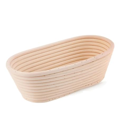 Cesta Para Precalentar Pan Cesta de mimbre for fermentación de masa, cesta for pan, mimbre, fermentación de masa Para Probar Pan, Masa(Oval 30X15X8cm)