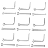 PACKOVE 20 Piezas Anillos de Nariz Acero Inoxidable Formados Pendientes de Cartílago Brillantes Joyería Corporal Resistente y Cómoda para Mujer y Hombre