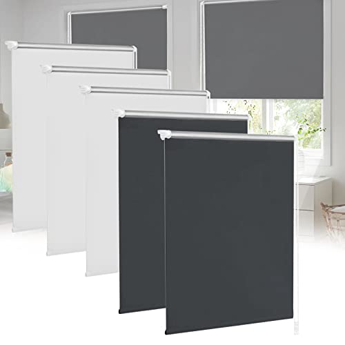 YRHome Estor opaco térmico, fijación sin agujeros, estor lateral, térmico, para ventanas, opaco, protección solar, para ventanas y puertas, color blanco, 110 x 160 cm (ancho x alto) Cover
