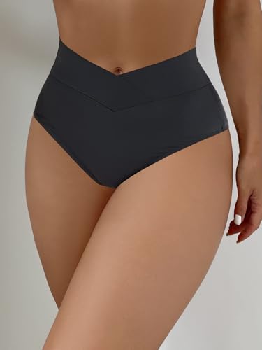 HYTENSUN Women's Bikini Bottom High Waisted V Cut Swimsuit Twist Front Cheeky Swim Bottoms2