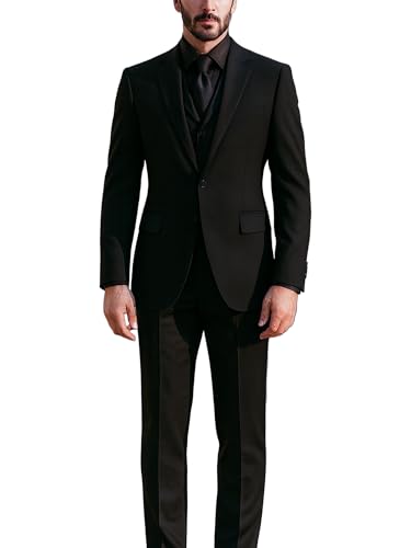 Mr Wick Ballerina Chapter 5 Keanu Reeves Inspired Men’s 3 Piece Business Black Tuxedo Suit for Men Modern Fit
