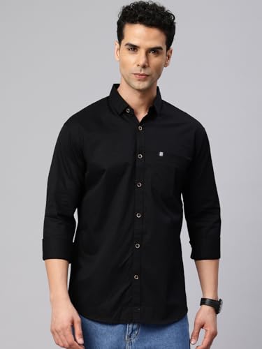 Image of Majestic Man Comfort Slim Fit Solid Pure Cotton Casual Shirt