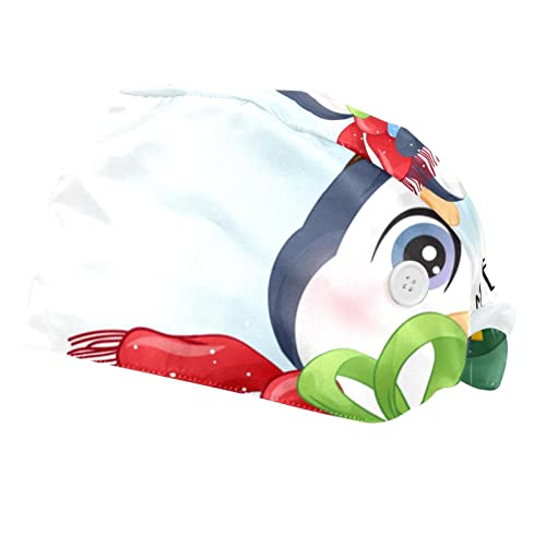 Chapeaux de Travail Pingouin Mignon de Sapin de Noël Unisexe | Lot de 2 Casquettes
