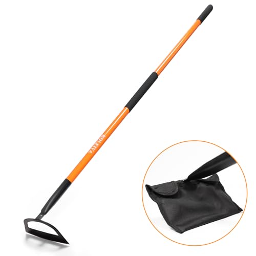 KOLEIYA Garden Hoe,Garden Tools for Weeding,Hoe Garden Tool for Gardening Planting with Fiberglass Handle,57Inches,Orange