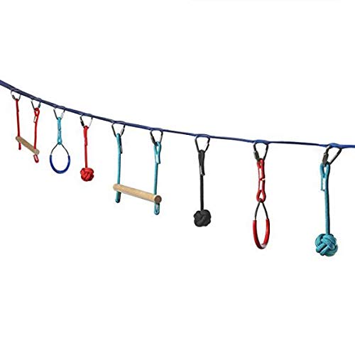 CALANDIS® Heavy Duty Iron Playground Kids Gymnastic Rings Blue