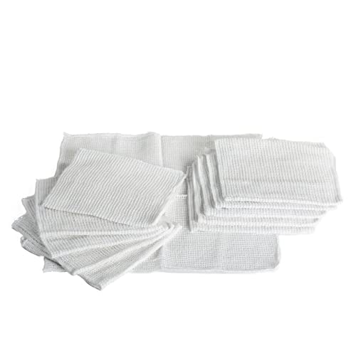 efase Pack 12 BAYETAS PAÑO 40x40 Rejilla Blanca 100% algodón. Bayeta Multiusos y multisuperficie.