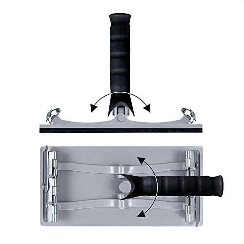 Werku WK600130, Ponceuse Rectangulaire Murs-Plafonds, Mesures Base 210 x 105 mm, Réglable 180º, Base Rembourrage EVA 6 mm Cover