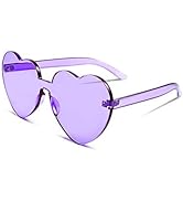 FEISEDY Rimless Heart Shaped Sunglasses Women One Piece Fashion Love Glasses B2419
