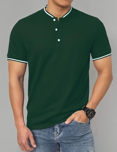 Camiseta Polo Hombre Manga Corta Algodón Cuello Sin Cuello Para Golf miniatura 5
