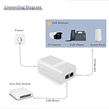 PROCET Gigabit PoE Injector 36V-48V 15.4W IEEE802.3af Standard Compliance PoE Ethernet Adapter for eero PoE 6, UniFi U6 Pro, U6 Mash Pro, G5 Bullet, Reolink RLC-810A/820A IP Camera, Wireless AP - Image 3
