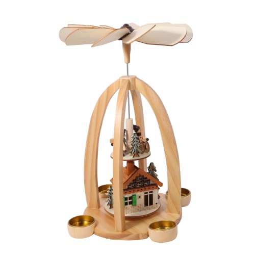 14 Inch Christmas Decoration Wooden Christmas Pyramid with Candle Holders -Hand Painted Nativity Figurines 14 Inch Christmas Decoration Wooden Christmas Pyramid with Candle Holders -Hand Painted Nativity Figurines