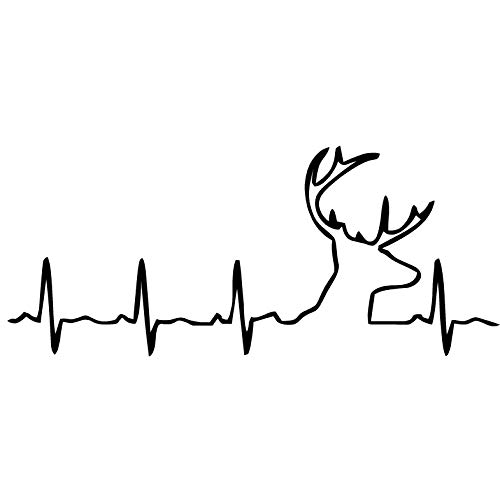 Buckbeat Heartbeat Decal – Deer Heart Beat Sticker Waterfowldecals – 1256-Sw-1 (Medium, Black) #TOP13