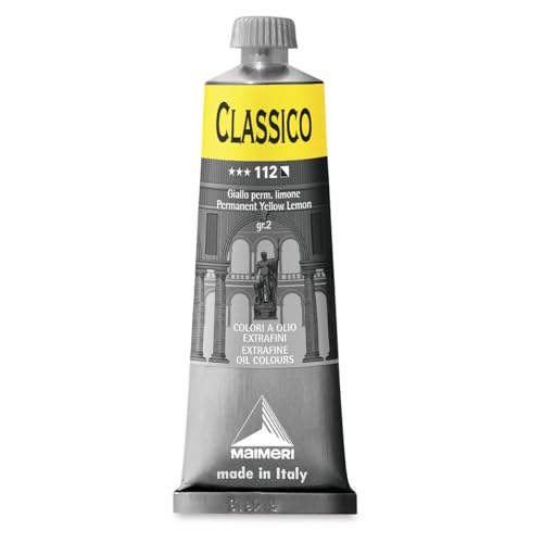 Maimeri CLASSICO 60 ml, Extra feine Künstlerölfarbe, Farbton Permanentgelb zitron