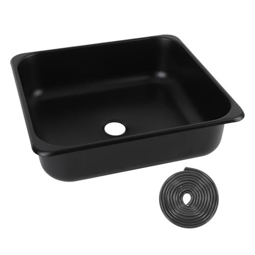 Fregadero de fregadero de acero inoxidable pulido con orificio de drenaje de 40 mm para carretilla de barco RV Prueba de reportero duradero 13,8 x 12,6 x 3,9 pulgadas