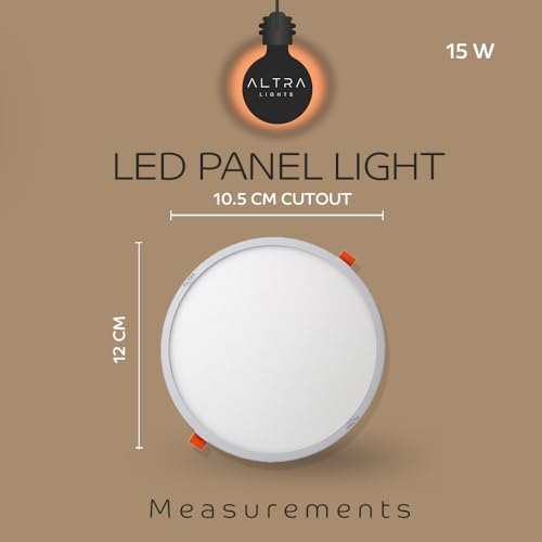Image of 15W Recessed Round LED Panel Light | Trimless Slim Design | Polycarbonate Downlight for Home & Office False Ceiling Roof, Surface Light | Cool White, White Finish | Pack of 8