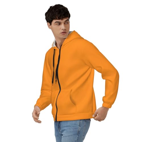 Men'S Lightweight Zip Up Hoodie Apricot Printed Long Sleeve Hooded Sweatshirt Slim Fit Jacket3