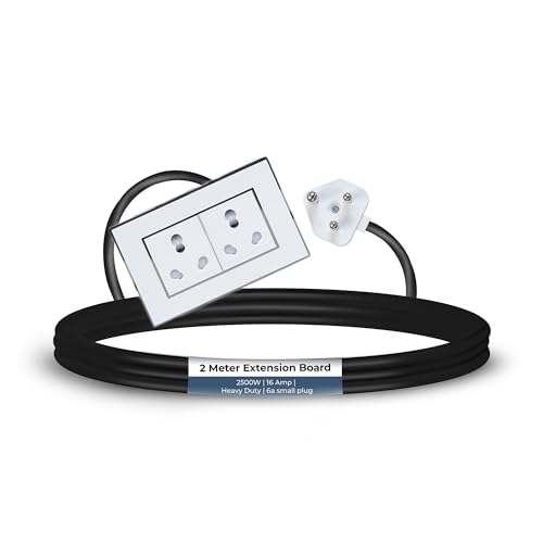 Image of Extension Board Heavy Duty Multi Socket 15A /16A /20A (2500 Watts 6A Small Plug and Two 16A Socket, 2 Meter)