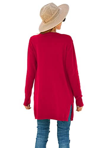 Image of TASAMO Cardigan Sweaters for Women Long Sleeve Open Front Casual Knit Fall Coat Oversized Soft Outwear with Pockets
