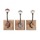 CONSTRUCTION ROBUSTE: Fabriquée en bois et métal durable, chaque patère pèse environ 350 grammes et supporte jusqu'à 1 kilogramme de charge