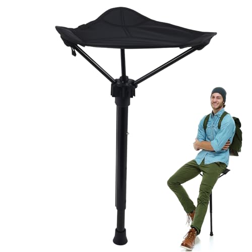 Image of Toddmomy 1pc Folding Chair Collapsible Chair Portable Collapsible Stool Portable Stool Folding Camping Foldable Fishing Nylon Black Lightweight Stick Seat