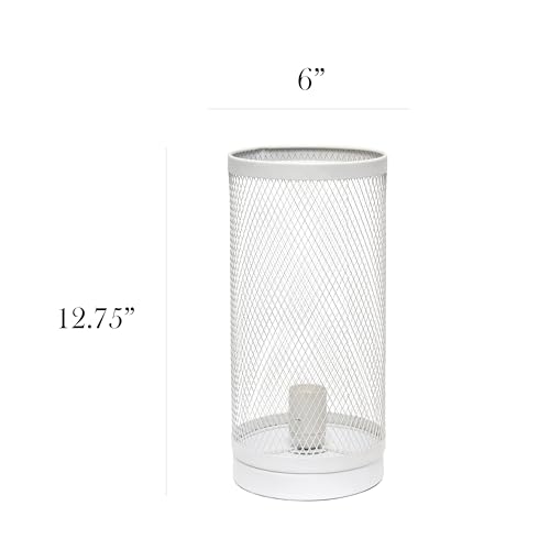 Lámpara de Mesa de Acero Cilíndrica Blanca miniatura 3