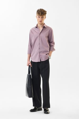 Image of SNITCH Men Formal Shirt | Slim Fit Full Sleeve Classic Collar Solid Pattern | Premium Cotton Blend & Breathable Fabric for Office