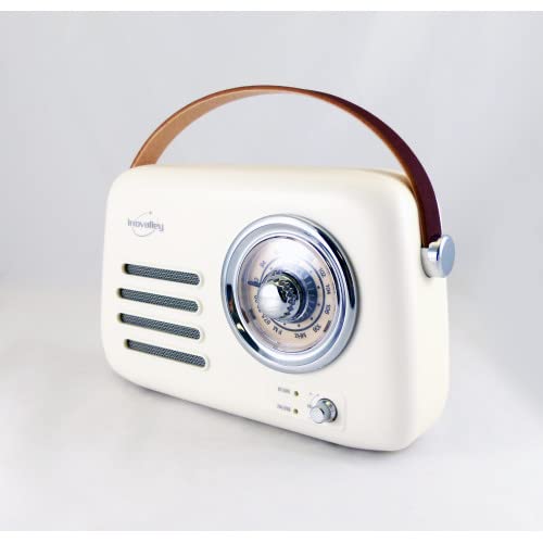 INOVALLEY Radio Vintage portative Bluetooth Beige