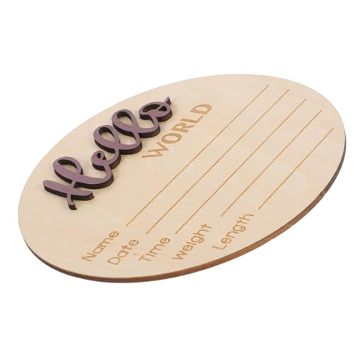 SHOWERORO Wooden Birth Announcement Round Name Sign for Newborn Perfect Photography Prop