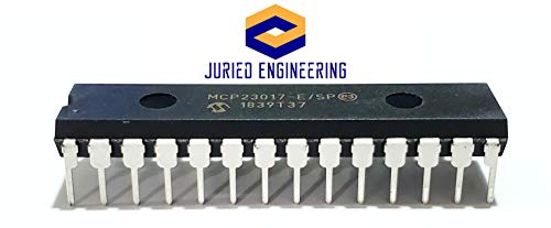 Juried Engineering MCP23017-E/SP MCP23017 16-Bit I/O Expander with Serial Interface 1.7 MHz I2C Breadboard-Friendly IC DIP-28 (1 Piece)
