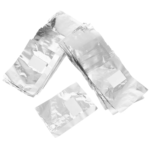 BAZEITFLOW Set de Papillotes Aluminium pour Ongles avec Tampons Coton Intégrés Enveloppes Exfoliantes pour Vernis Gel Protection Chimique et Hygiène pour Manucure Professionnelle et Usage