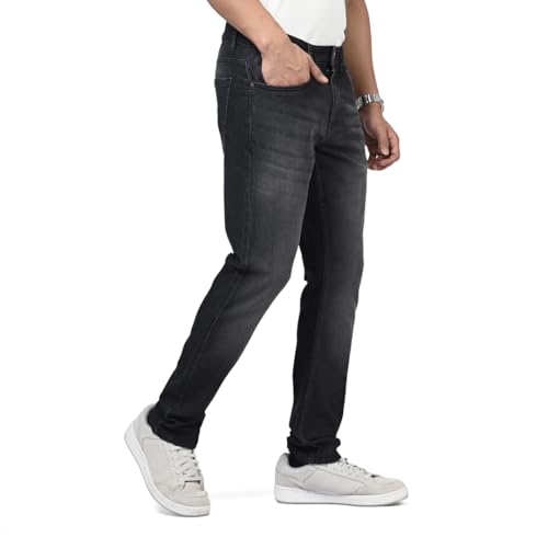 Image of WROGN Men's Slim Fit Jeans | Cotton Stretch | Solid | Casual Denim