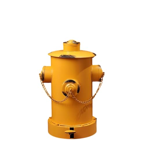 消火栓 ゴミ箱 ふた付き おしゃれ ペダル ダストボックス ブリキ缶 蓋付き 屋外 トイレ キッチン 寝室 ダイニング 生ゴミ ペダル式ゴミ箱。 (中サイズイエロー)