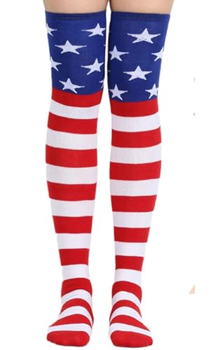 Image of Knee High Socks Women Crazy Socks Striped