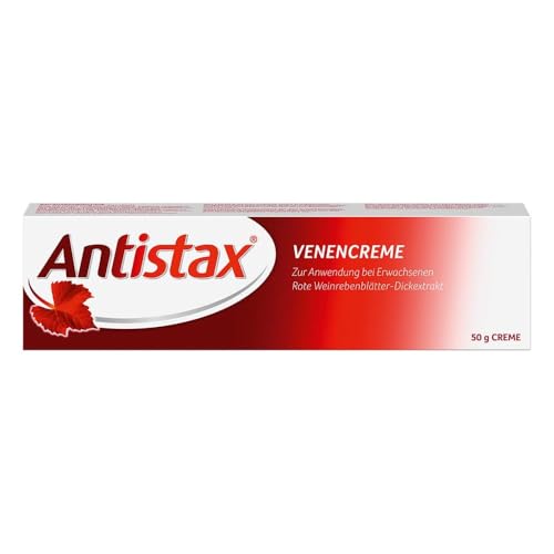 Antistax Venencreme, Creme, 50 g, mit Dickextrakt aus Rotem Weinlaub, bei müden, schweren Beinen & leichten venösen Durchblutungsstörungen