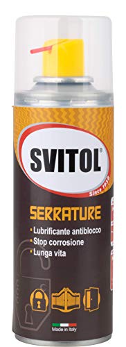 SVITOL Serrature, Lubrificante per il Trattamento Professionale di Serrature e Meccanismi delle Porte, Anticorrosivo, Valvola Erogatrice a 360°, 180Ml
