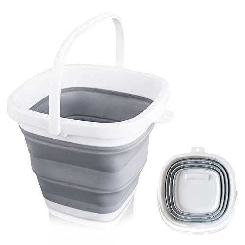 Cubo de silicona plegable, cubo de plástico plegable de 20 L, cubo de limpieza plegable, bañera cuadrada plegable, cubo de agua de pesca para camping, senderismo y jardinería Cover