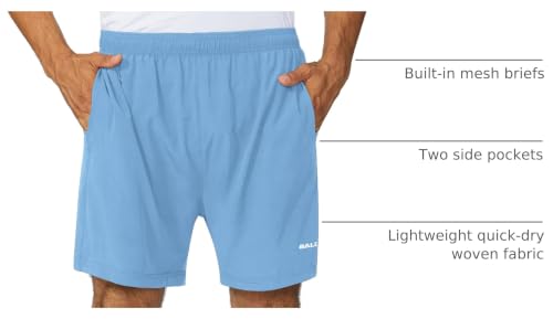 Image of baleaf Men's 5 inch Running Athletic Shorts for Workout Gym Tennis Sports Lightweight Quick Dry with Zipper Pocket