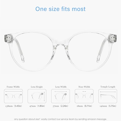 Image of ANRRI Pink Blue Light Glasses For Women Retro Round Blue Light Filter Computer Eyeglasses Fashion Anti Eyestrain