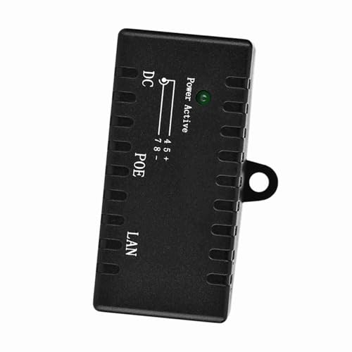 Wear- ABS PoE Splitter, Power Over Ethernet Injector, LAN Network Supported, 10/100Mbps para Uso Doméstico (Negro) miniatura 5