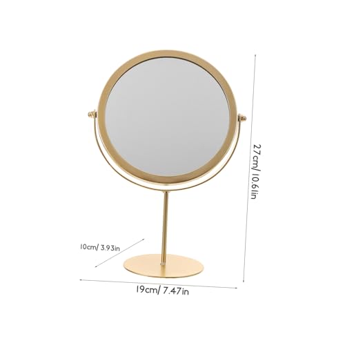Espejo de Mesa Redondo Dorado para Maquillaje miniatura 2