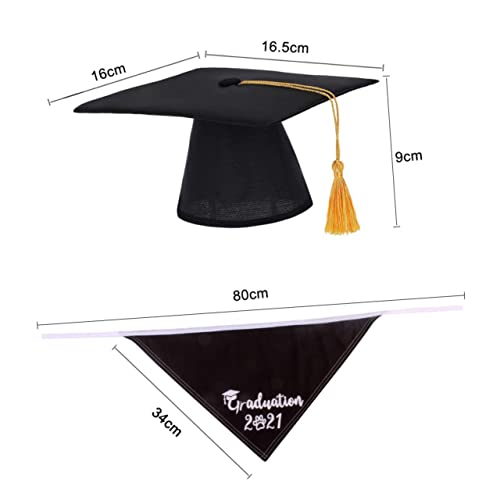 BESPORTBLE 2pcs Pet Graduation Hat and Bib Dog Costume Supplies miniatura 2