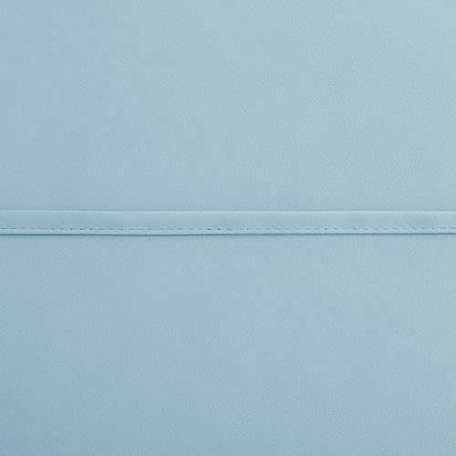 Image of KOUFALL Light Blue Kitchen Curtains 24x36 Inch Length Set of 2 Pack Rod Pocket Short Curtains for Small Bathroom