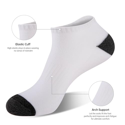 12 Pairs Mens Cushioned Ankle Socks, Comfort Low Cut Casual Socks3