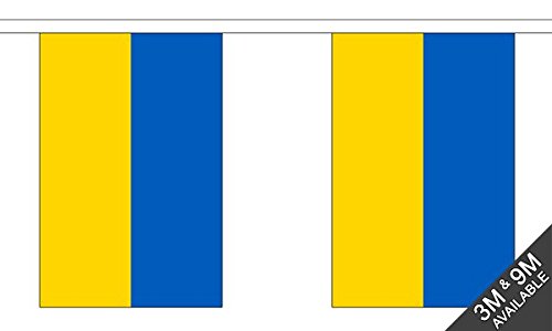 Flagtex Ukraine Fabric Bunting – 9m with 30 Flags – Indoor & Outdoor Decoration – String Flags Banners Ukrainian Eastern Europe — image 1