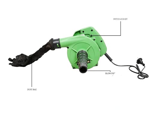 Image of AVIDOR Electric Air Blower, Green Portable Dust Cleaning Tool with Switch Lock, Professional Home and Workshop Use