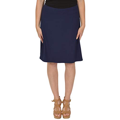 Stretch is Comfort Women's A-Line Skirt Navy Blue X-Large