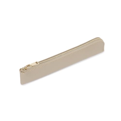 Image of Slim Pencil Case Small Pencil Pouch Pen Case (Pearl White Tea /FL)