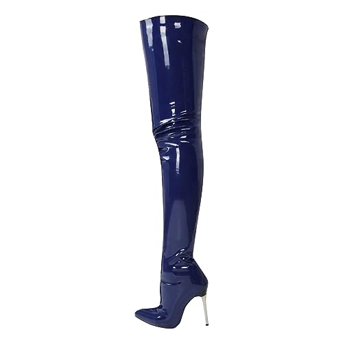 Bottes au-dessus du genou vernies à plateforme Hanraz pour sublimer vos soirées et looks gothiques